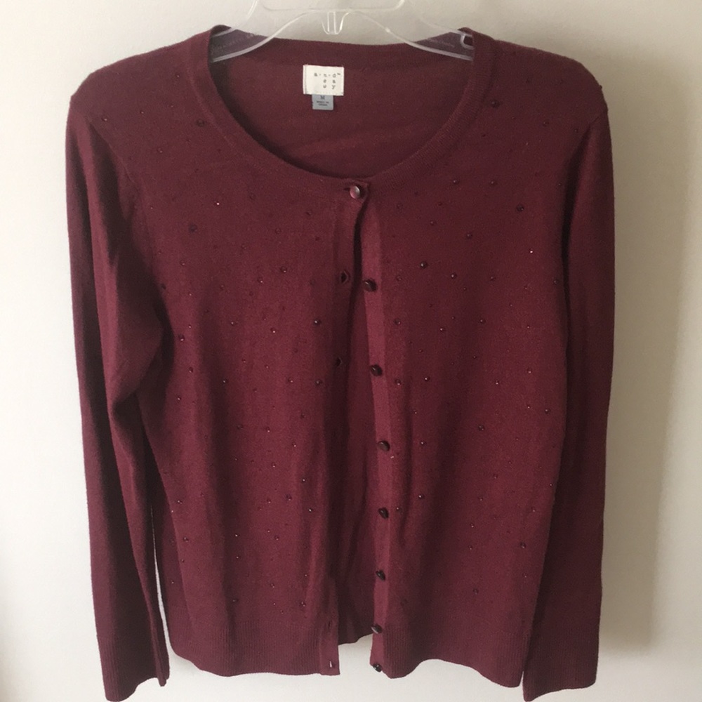 A New Day cardigan sweater, beads/jewels, size Medium